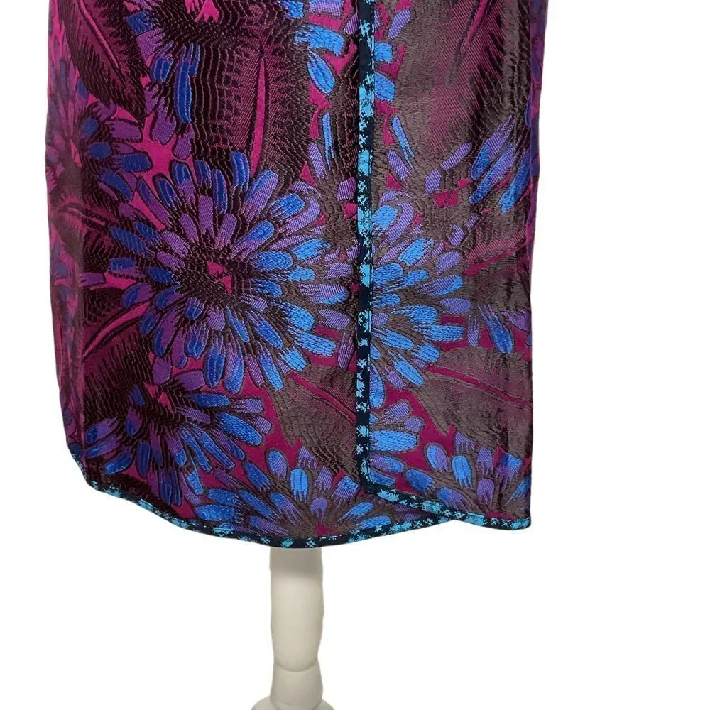J. Crew Floral Jacquard Mini Skirt‎ Size 4 Purple Midnight Embroidered NWT